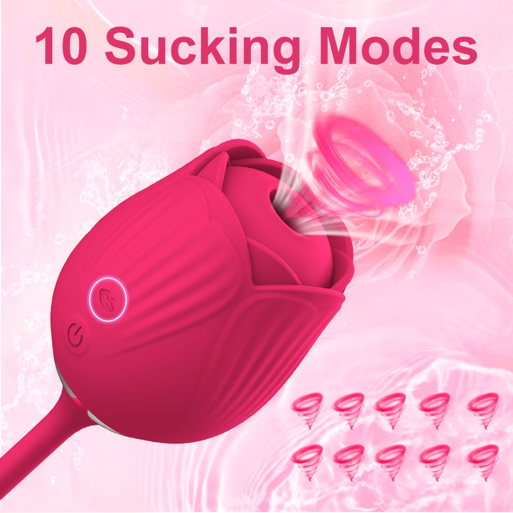 Licker Clitoris Stimulation Licking Rose Sex Toy with Tongue Vibrator