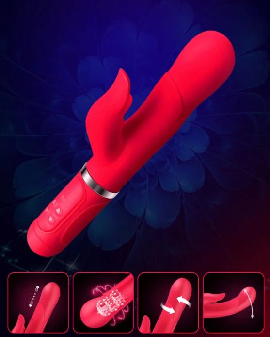 Automatic Telescopic 360 Swing Red Color Sex Women Vibrator Sex Toys