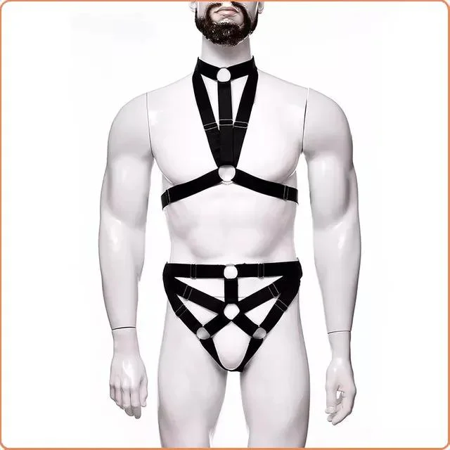 Bondage Neck Restraint Bdsm Elastic Adjustale Super String Body Hollow out Sexy Harness Lingerie for Men