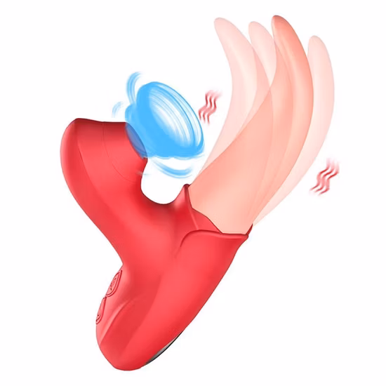 새로운 진동 텔레스코픽 놀리는 리커 클리토리스 자극 핥는 로즈 섹스 토이(여성용 혀 진동기 포함)